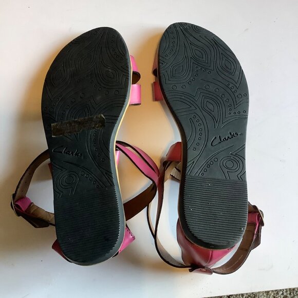 Clarks Billie Jazz Pink Ankle Strappy Sandals Women Size 6.5 Summer Vacation - Picture 4 of 5